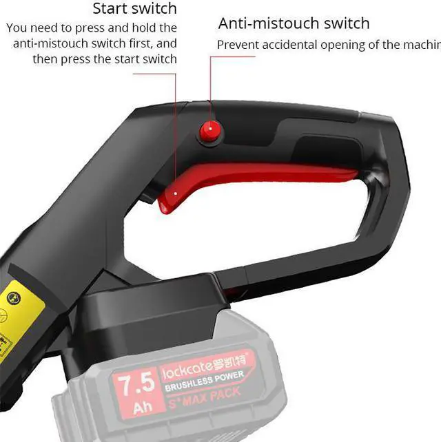 Alt view image 3 of 7 - Tondeuse à gazon électrique sans fil 20V, tondeuse à gazon, taille-haie portable réglable, sans batterie