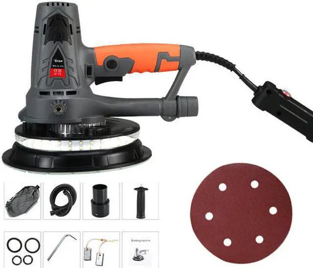 Main image of Ponceuse pour cloisons sèches 1250W Vitesse Variable Mur Mastic Polisseur tenu dans la Main de Machine De Polissage Avec LUMIÈRE LED, Tuyau de poussière Et Sac de collecte