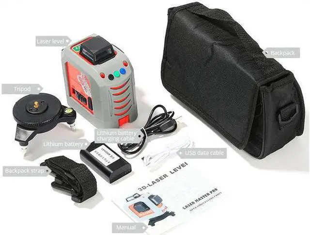 Main image of Niveau Laser 3x360 ° 12 lignes à nivellement automatique, alimentation multimode, travail du bois Construction outils de mesure