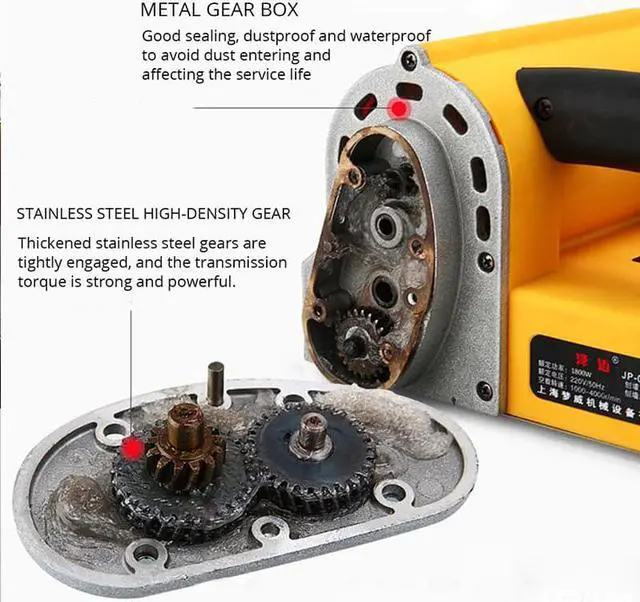 Alt view image 3 of 4 - Raboteuse murale électrique 220V, 2000w, Machine à pelleter les vieux murs, avec mastic, profondeur réglable de 0 à 4MM, sans poussière