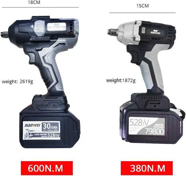 Alt view image 4 of 4 - True 600N.m  clé à chocs électrique sans fil 21V, outil industriel sans balais pour la réparation de voitures et de camions