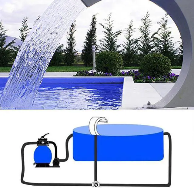 Alt view image 3 of 4 - Fontaine de piscine en acier inoxydable, 40x20cm, cascade extérieure, fontaine argentée pour piscines de sol, jardin, descente, étang, fonction d'eau