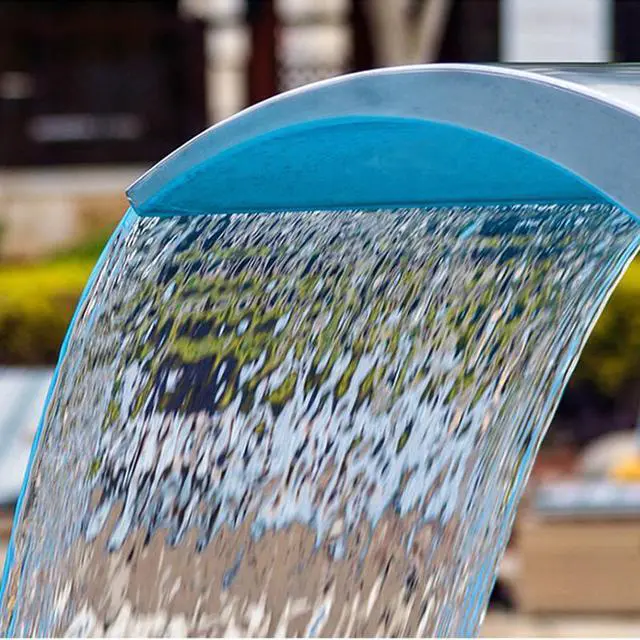 Alt view image 2 of 4 - Fontaine de piscine en acier inoxydable, 40x20cm, cascade extérieure, fontaine argentée pour piscines de sol, jardin, descente, étang, fonction d'eau