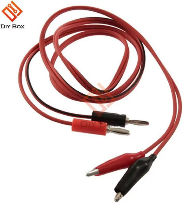 Alt view image 6 of 7 - 1M Alligator Cilp to AV Banana Plug Test Cable Lead Connector Dual Tester Probe Crocodile Clip for Multimeter Measure Tool DIY