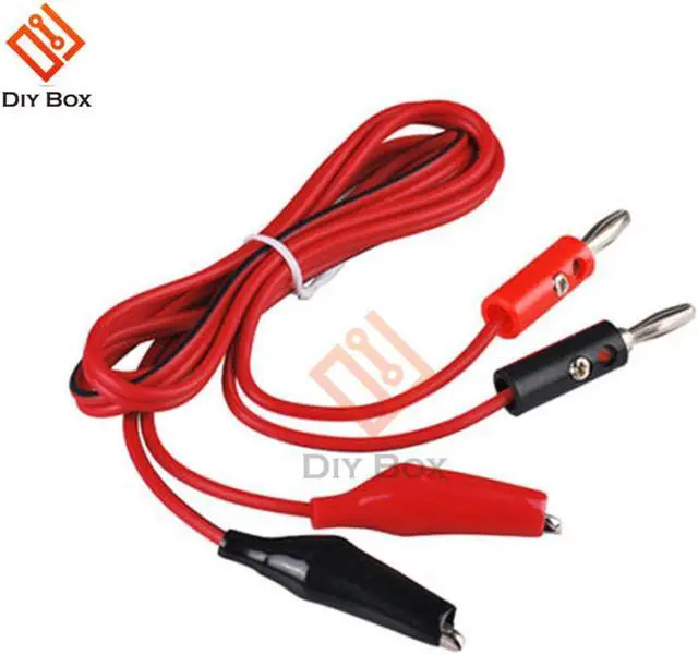 Alt view image 5 of 7 - 1M Alligator Cilp to AV Banana Plug Test Cable Lead Connector Dual Tester Probe Crocodile Clip for Multimeter Measure Tool DIY