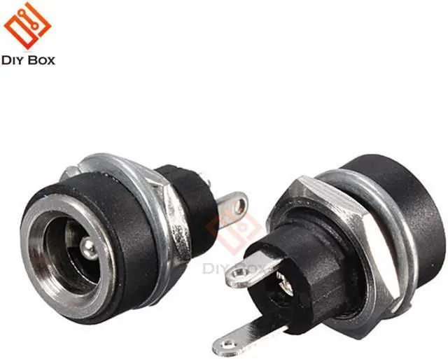 Alt view image 5 of 7 - 10Pcs 3A 12v For DC Power Supply Jack Socket Female Panel Mount Connector 5.5mm 2.1mm Plug Adapter 2 Terminal Types 5.5*2.1