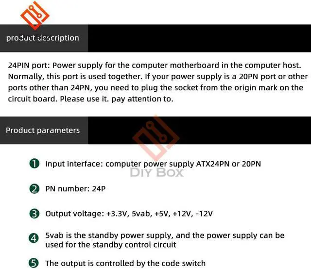 Alt view image 7 of 7 - Desktop Chassis ATX Power Adapter Board Computer ATX Power Take Power Board Power Outlet Wiring Module