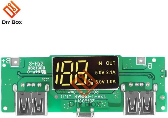 Alt view image 5 of 7 - 5V 2.1A 1A Dual 2 USB Charging Board 18650 Power Bank Charger Adapter Power Supply Charging Module