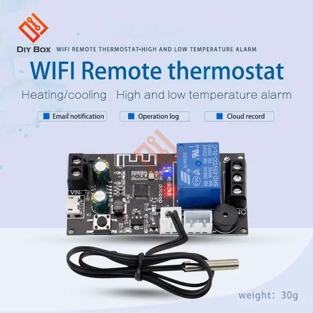 Main image of DC6-30V Remote WIFI Thermostat High Precision Temperature Controller Module Cooling and Heating APP Temperature Collection