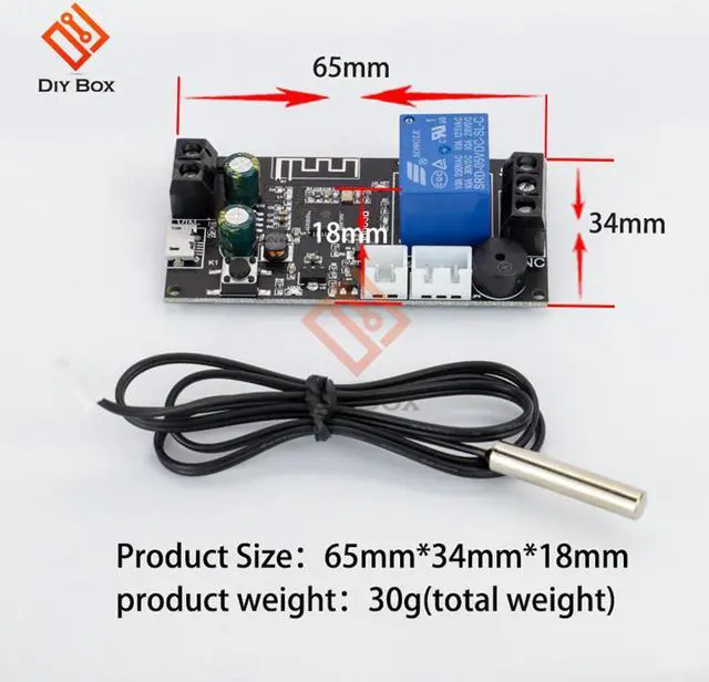 Alt view image 3 of 7 - DC6-30V Remote WIFI Thermostat High Precision Temperature Controller Module Cooling and Heating APP Temperature Collection
