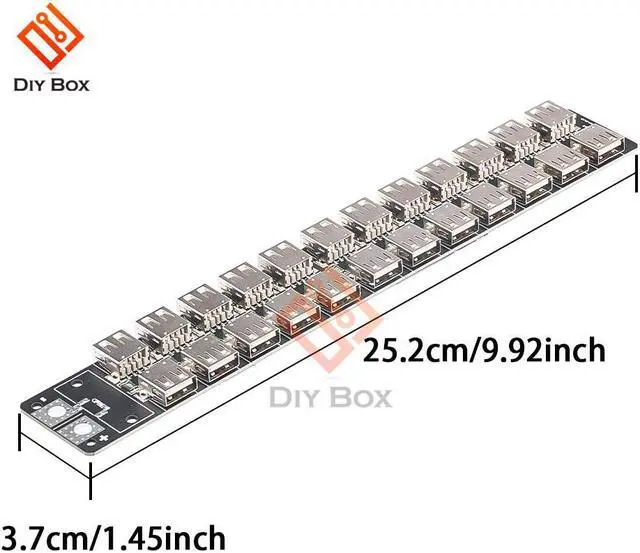 Alt view image 3 of 4 - 24 Port USB Charger Module 24-port Fast Charging Socket with 12AWG Silicone Wire Input 4.8v-5.2v for Model Power Supply Board