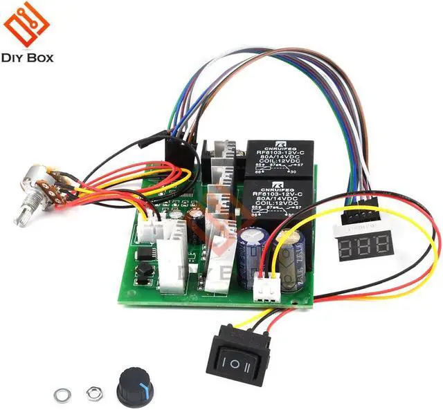 Alt view image 2 of 7 - DC 10-50V PWM Speed Controller DC Motor Governor LED Digital Display 40A 12V/24V/36V/48V Adjustable Switch Drive Board Module