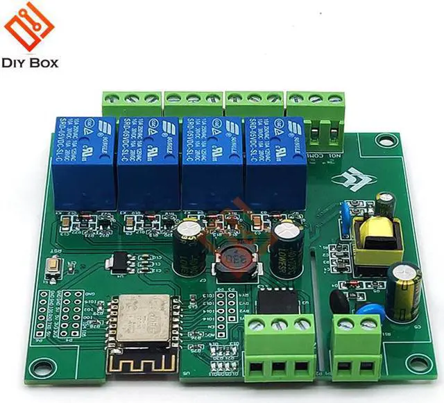 Alt view image 2 of 4 - ESP8266 ESP-12F WIFI Relay Module 4 Channel AC90-250V/DC7-30V/5V Delay Relay Switch  For ARDUINO IDE Smart Home IOT Remote