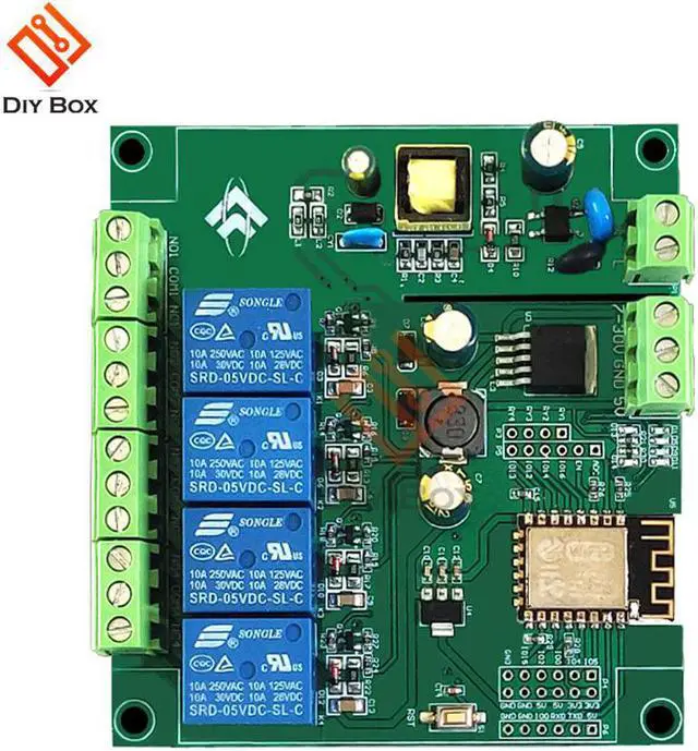 Main image of ESP8266 ESP-12F WIFI Relay Module 4 Channel AC90-250V/DC7-30V/5V Delay Relay Switch  For ARDUINO IDE Smart Home IOT Remote