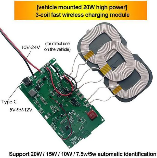 12V 5V 2A Qi Wireless Fast Charger Charging Transmitter Module