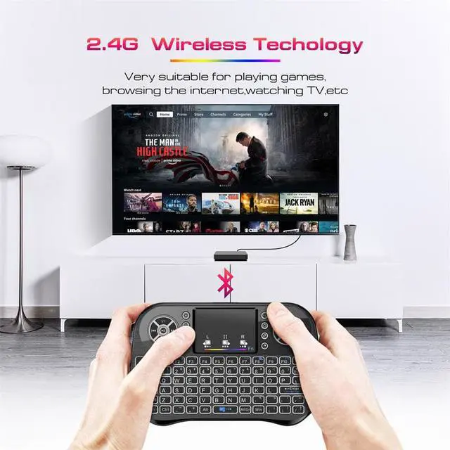 Alt view image 4 of 7 - Mini-clavier sans fil, télécommande avec pavé tactile, Portable, rétroéclairé rvb, 7 couleurs, pour Smart TV, ordinateur Portable, Box TV, PC