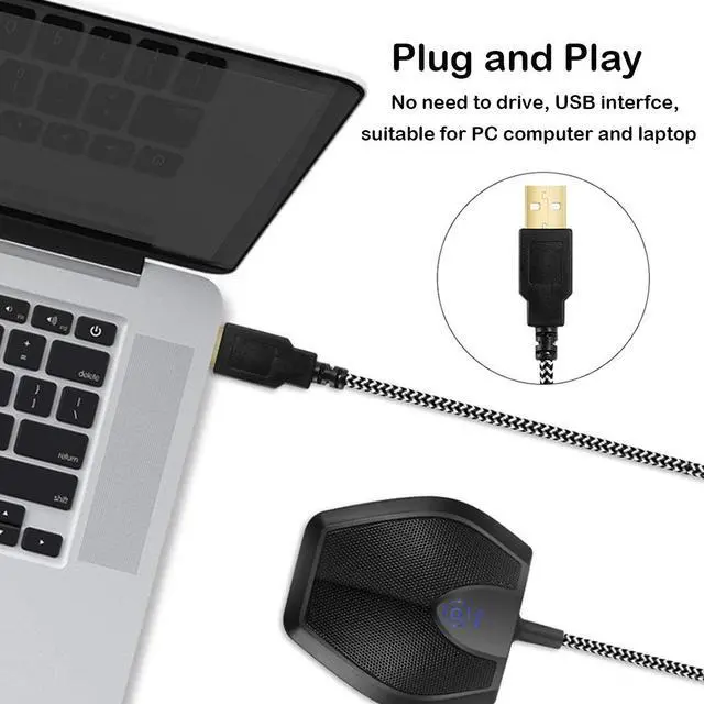 Alt view image 3 of 7 - Microphone USB professionnel de bureau, avec fonction muette, réduction de bruit, pour ordinateur portable/ordinateur, appareil de conversation vocale Audio