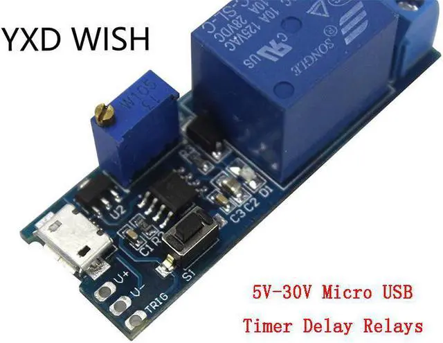 Alt view image 2 of 4 - Module de commande de relais de temporisation, Micro USB, 5V-30V, minuterie réglable