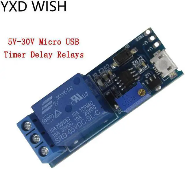 Alt view image 4 of 4 - Module de commande de relais de temporisation, Micro USB, 5V-30V, minuterie réglable