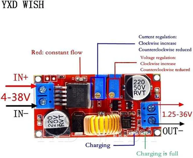 Alt view image 2 of 6 - 5A DC à CC CC CV batterie au Lithium abaisseur carte de charge convertisseur de alimentation LED chargeur au Lithium DC DC abaisseur Module XL4015