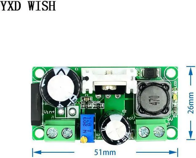 Alt view image 2 of 6 - Module de convertisseur abaisseur AC/DC vers DC, 3v 3.3V 5V 6V 9V 12V 15V 24V DC 5V-50V, alimentation 3A réglable, LM2596HV