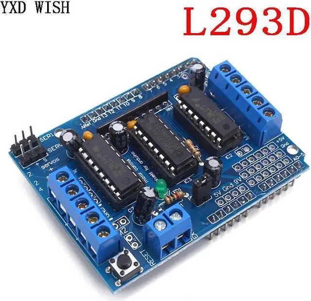 Alt view image 4 of 4 - Panneau de commande de moteur L293D, panneau d'extension d'entraînement à 4 canaux pour arduino Mega2560