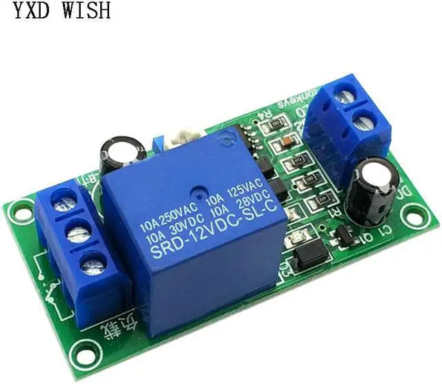 Alt view image 2 of 4 - Interrupteur de minuterie de retard réglable, Module de relais de retard, arrêt de relais 1-60 secondes, DC 12V 10V-14.5V NE555