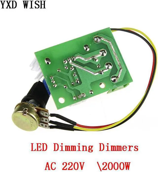 Alt view image 2 of 4 - Régulateur de tension SCR AC 220V, variateur, 2000W, haute puissance, régulateur de vitesse de moteur, avec potentiomètre