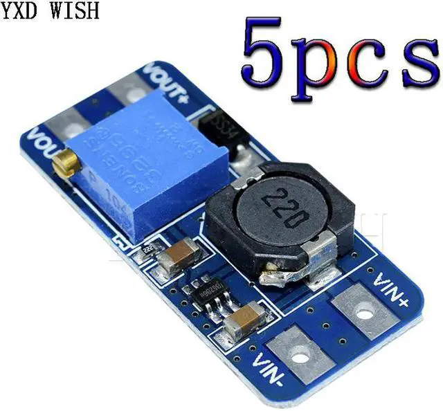 Main image of Convertisseur élévateur MT3608, 5 pièces, Module d'alimentation, panneau élévateur DC, sortie maximale 28V 2A pour Arduino