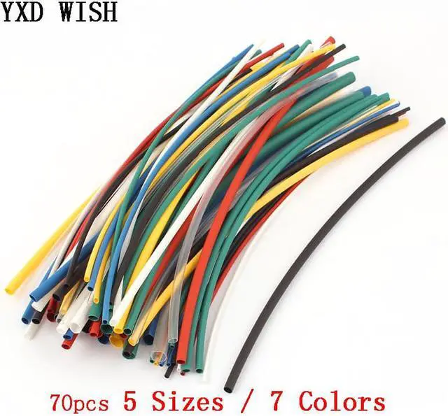 Alt view image 2 of 6 - Ensemble de 70 manchons de câble, Tube thermorétractable en polyoléfine, isolé, rétractable, 127/164/328/530