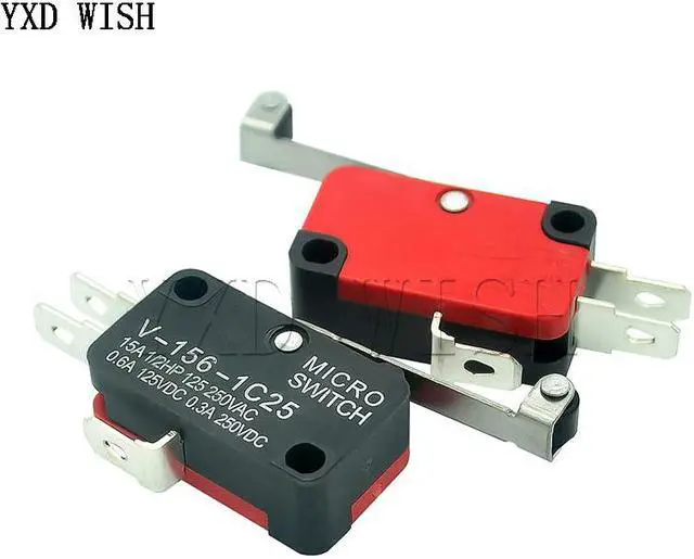 Main image of 10 PIÈCES V-156-1C25 15A Le Micro-Interrupteur À Bouton-Poussoir Momentané Action Instantanée interrupteur de fin de Course, Interrupteur De Course