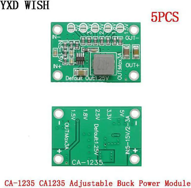 Main image of Module d'alimentation réglable CA1235, 5 pièces, Module d'alimentation Buck 1.25V 1.5 1.8 2.5 sortie 5V 5-16V entrée abaisseur