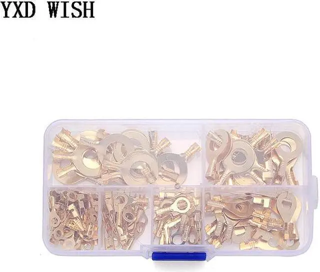 Alt view image 4 of 7 - Kit d'assortiment de bagues M3/M4/M5/M6/M8/M10, 150 pièces, anneaux, yeux, bornes à sertir en cuivre, connecteur de fil Non isolé, Diy