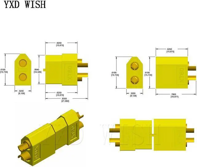 Alt view image 2 of 7 - Connecteurs de balles XT60 mâles et femelles, 20 pièces, 10 paires, pour batterie RC Lipo XT-60, connecteur, Kit de bricolage