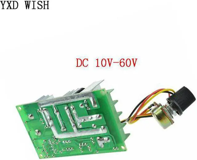 Alt view image 3 of 6 - PWM DC moteur régulateur de vitesse commutateur DC 20A régulateur de tension de courant 10-60V PWM Module d'entraînement haute puissance 60A 12V 24V 36V 48V