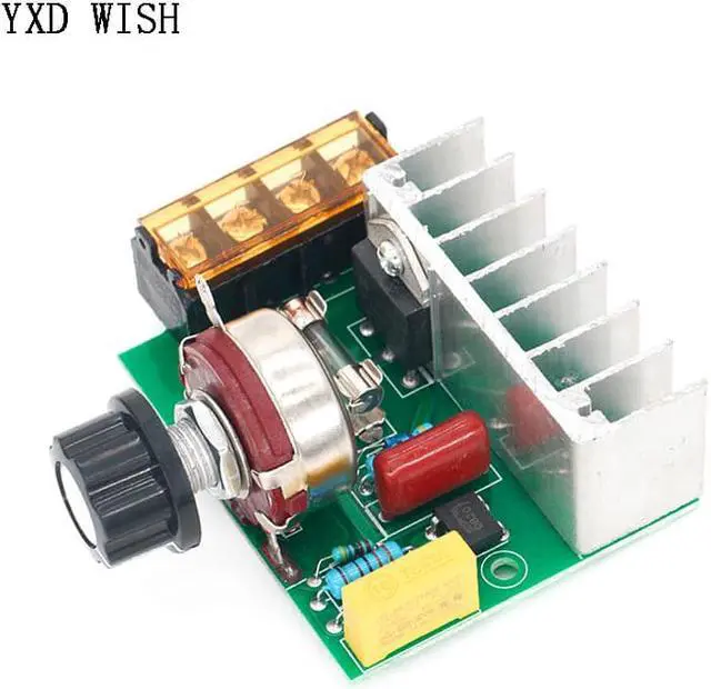 Alt view image 2 of 6 - Régulateur de tension électrique SCR, 4000W, 220V AC, moteur réglable, régulateur de vitesse, gradateurs de vitesse, avec assurance de température