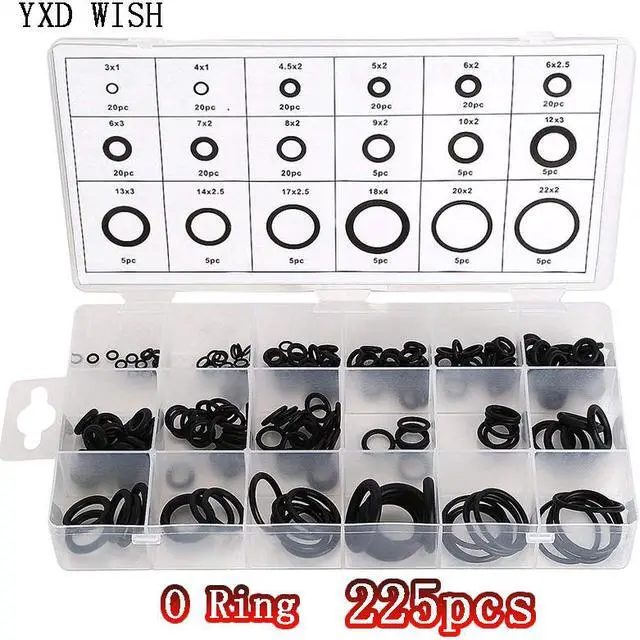 Alt view image 4 of 7 - Joint torique en caoutchouc résistant à l'huile, joints d'étanchéité, assortiment de différentes tailles avec boîte en plastique, Kit de bricolage, 225 pièces