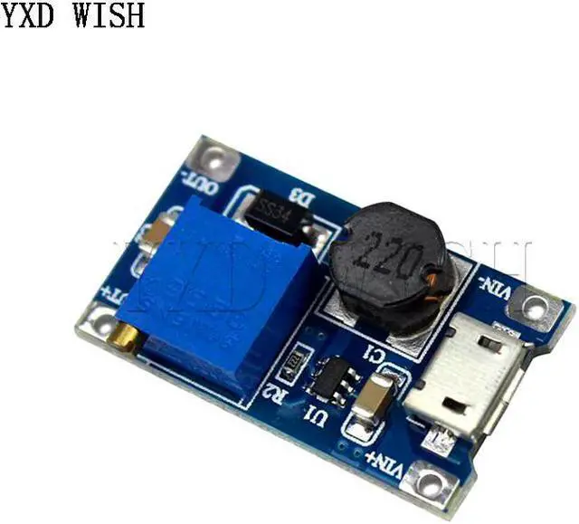 Alt view image 2 of 4 - Module Boost réglable 2a, 10 pièces/lot, avec MICRO USB 2V - 24V à 5V 9V 12V 28V LM2577, MT3608 DC-DC