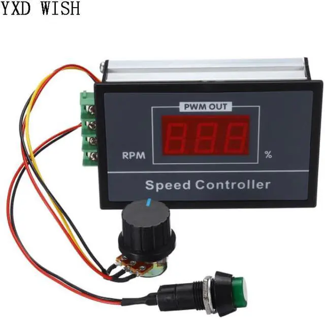 Alt view image 2 of 4 - Contrôleur de vitesse de moteur à affichage numérique LED, régulateur de tension réglable avec potentiomètre, DC 6-60V 30A 0-100% DC 12V 24V 48V