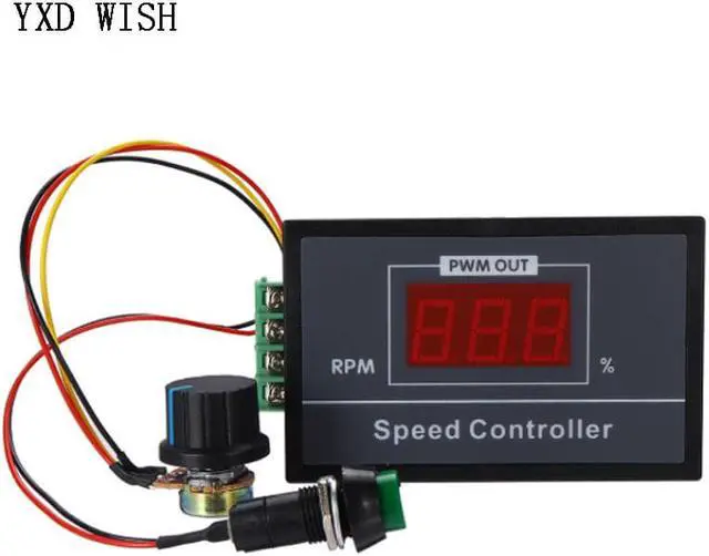 Alt view image 3 of 4 - Contrôleur de vitesse de moteur à affichage numérique LED, régulateur de tension réglable avec potentiomètre, DC 6-60V 30A 0-100% DC 12V 24V 48V