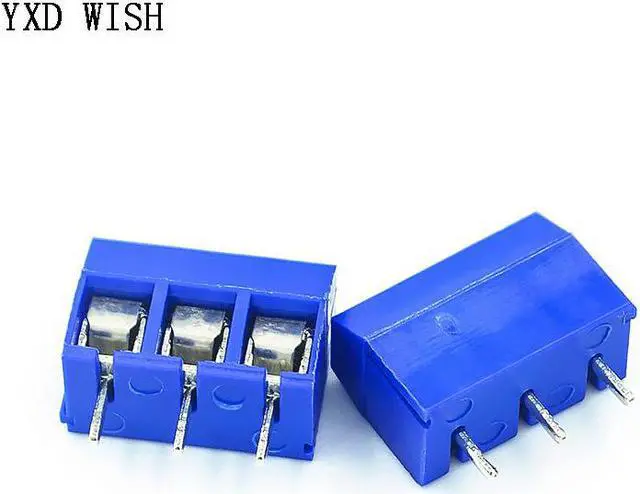 Alt view image 2 of 3 - Bornes de connecteur PCB à vis 100, KF301-3P pièces, 5.08mm d'espacement, terminal bleu KF301, connecteur de bornier PCB 3 broches