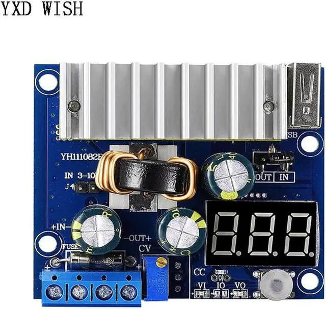 Alt view image 2 of 4 - Convertisseur 100W DC-DC, alimentation réglable, Boost DC-DC, Module élévateur 3V-35V 6A avec tension, voltmètre numérique USB 12V 24V