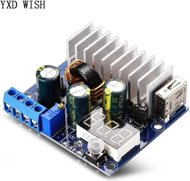 Alt view image 4 of 4 - Convertisseur 100W DC-DC, alimentation réglable, Boost DC-DC, Module élévateur 3V-35V 6A avec tension, voltmètre numérique USB 12V 24V