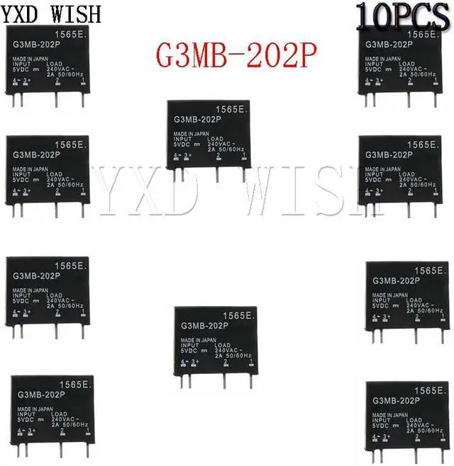 Main image of Module relais à semi-conducteurs DC 5V, 10 pièces, montage PCB, SIP SSR AC 240V 2A, résistance de Circuit d'alimentation