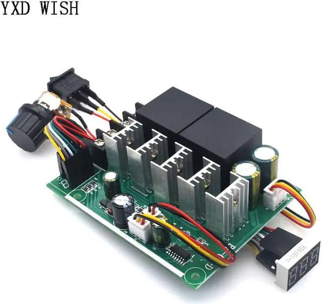 Alt view image 3 of 3 - Contrôleur de vitesse de moteur PWM, affichage numérique LED 10 -55V, Module d'entraînement réglable 0 -100%, entrée MAX 60A 12V 24V 36V 48V