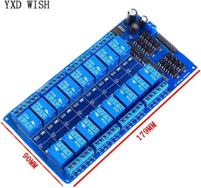 Alt view image 2 of 4 - Module de relais 5V 16 canaux pour arduino ARM PIC AVR DSP, plaque de relais électronique, optocoupleur à courroie, Module de relais 16 voies
