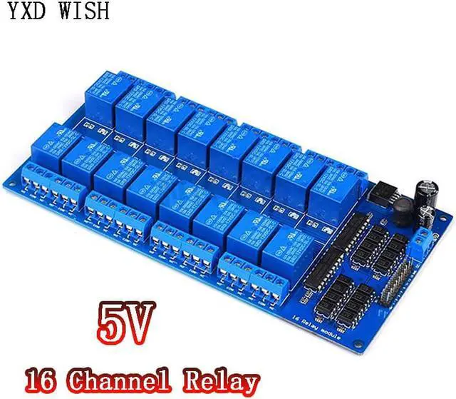 Main image of Module de relais 5V 16 canaux pour arduino ARM PIC AVR DSP, plaque de relais électronique, optocoupleur à courroie, Module de relais 16 voies