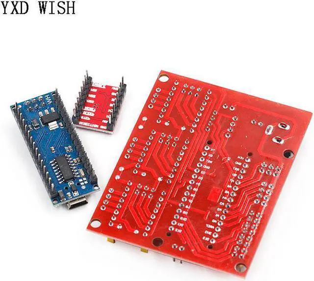 Alt view image 3 of 3 - CNC Shield V4  Machine à graver, imprimante 3D + 3 pièces A4988, carte d'extension pour Arduino NANO V3. 0 avec Câble USB CNC Kit