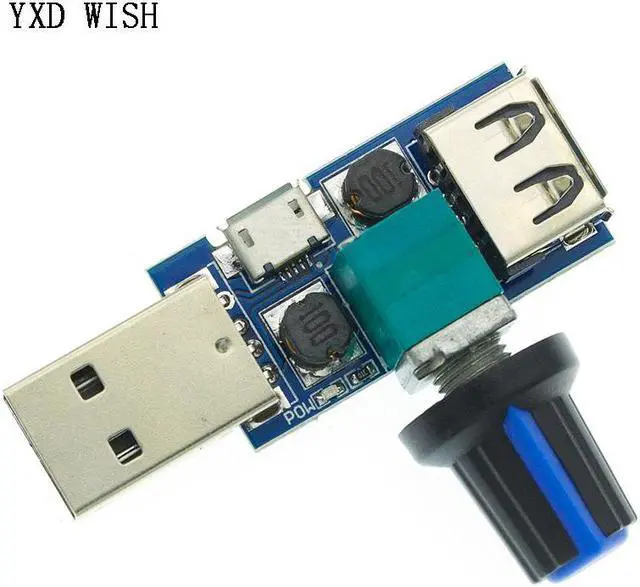 Alt view image 2 of 4 - Mini contrôleur de vitesse du vent, 5V DC, 10 pièces, USB, régulateur de Volume d'air, refroidissement muet, Module multifonction de commutation de vitesse du ventilateur
