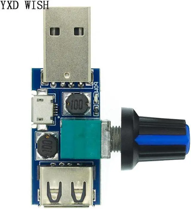 Alt view image 4 of 4 - Mini contrôleur de vitesse du vent, 5V DC, 10 pièces, USB, régulateur de Volume d'air, refroidissement muet, Module multifonction de commutation de vitesse du ventilateur